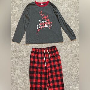 Christmas Pajama Set - Gray and Red Plaid